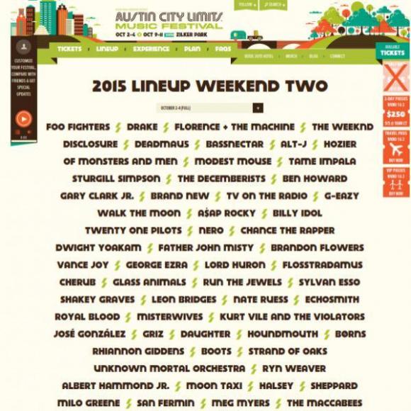 Austin City Limits Festival Weekend Two - Friday at Zilker Park