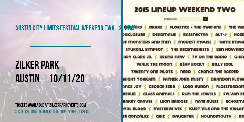 Austin City Limits Festival Weekend Two - Sunday at Zilker Park